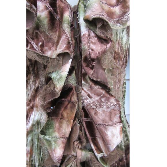 Whimsigoth Fairycore Lace & Velvet Jabot Blouse - Picture 4 of 6